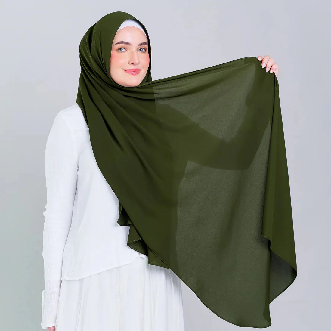 Tag n' Go Max [2M] | Premium Korean Chiffon in Olive