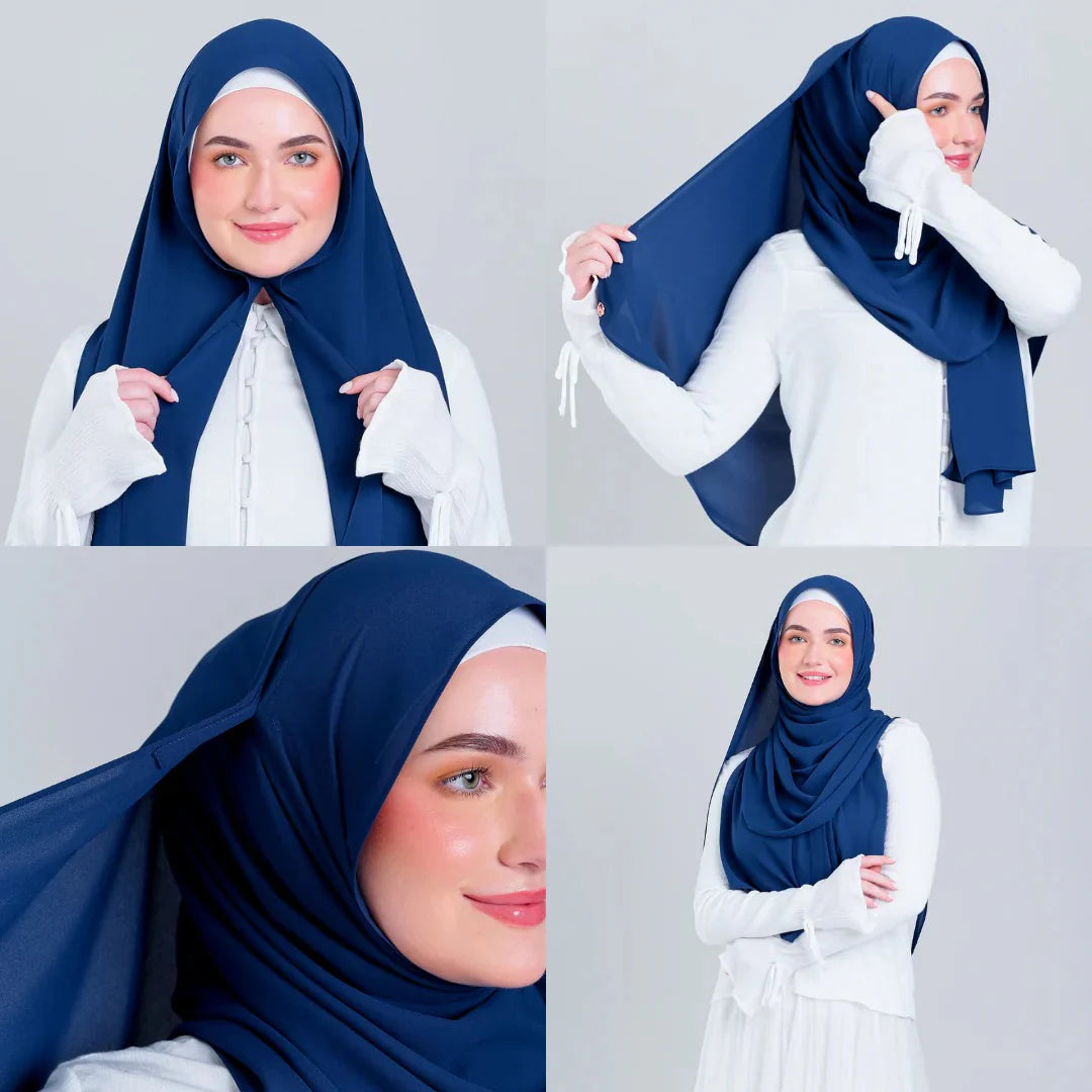 Tag n' Go Max [2M] | Premium Korean Chiffon in Midnight Blue