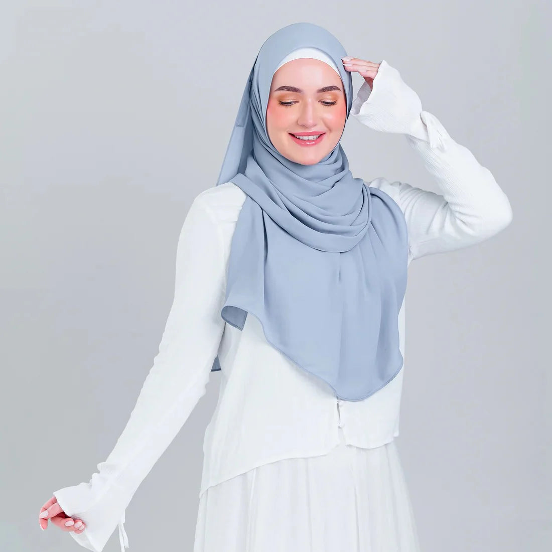 Tag n' Go Max [2M] | Premium Korean Chiffon in Powder Blue