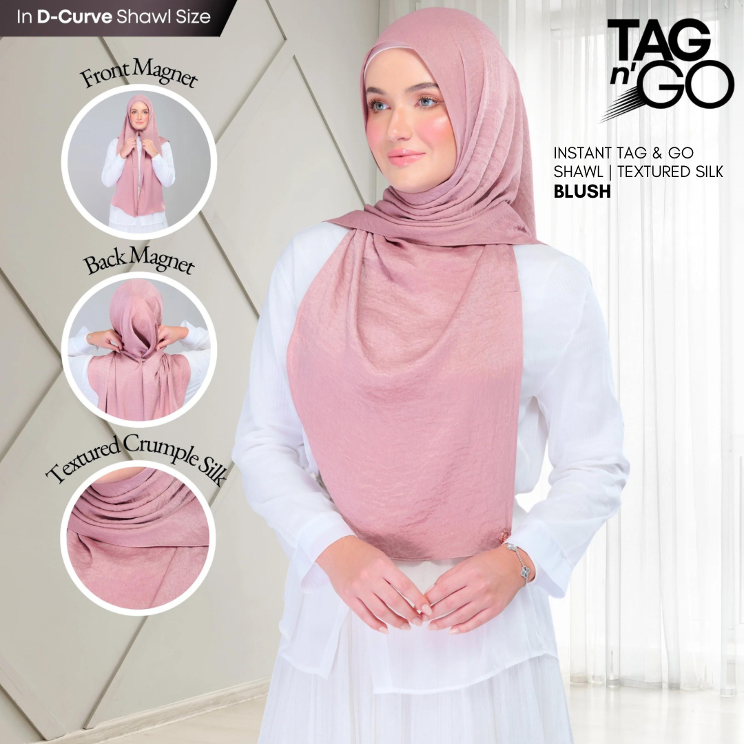 Instant Tag n' Go Shawl | Textured Silk in Blush