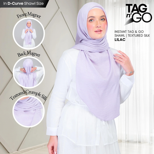 Instant Tag n' Go Shawl | Textured Silk in Lilac