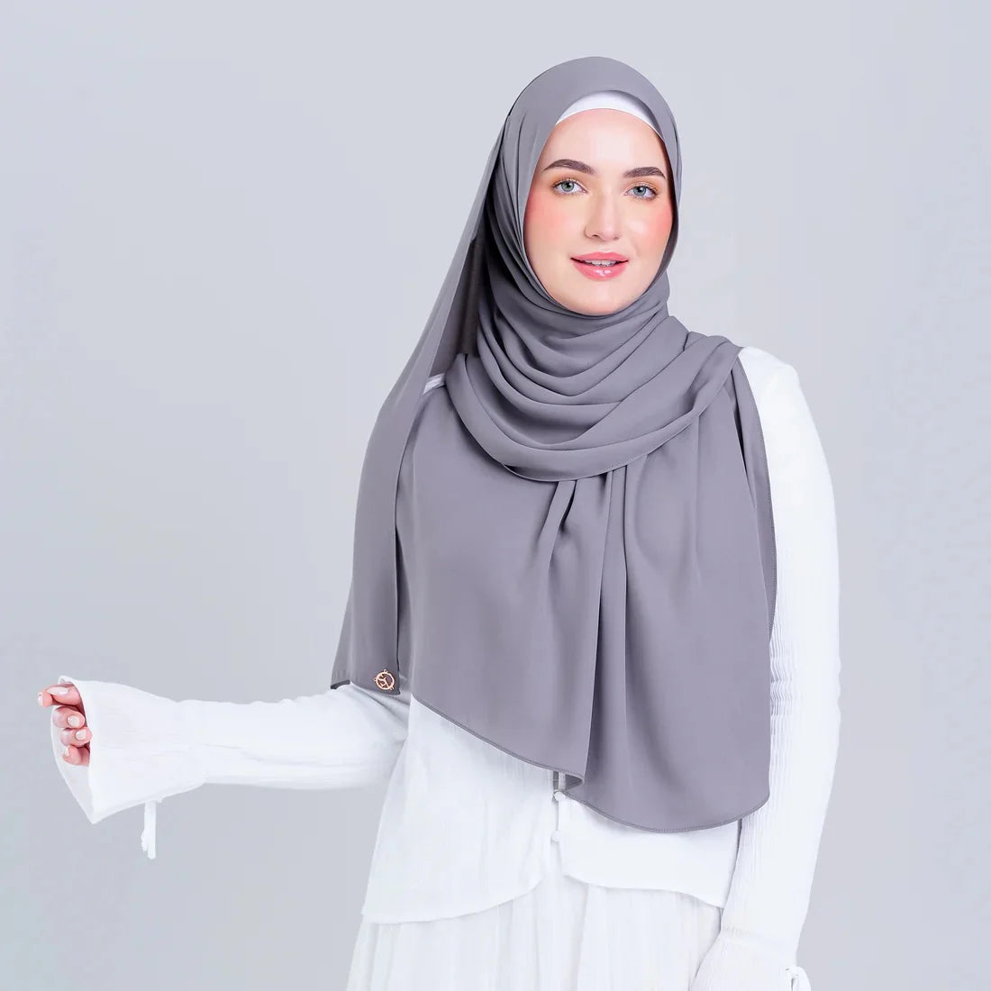 Tag n' Go Max [2M] | Premium Korean Chiffon in Deep Grey