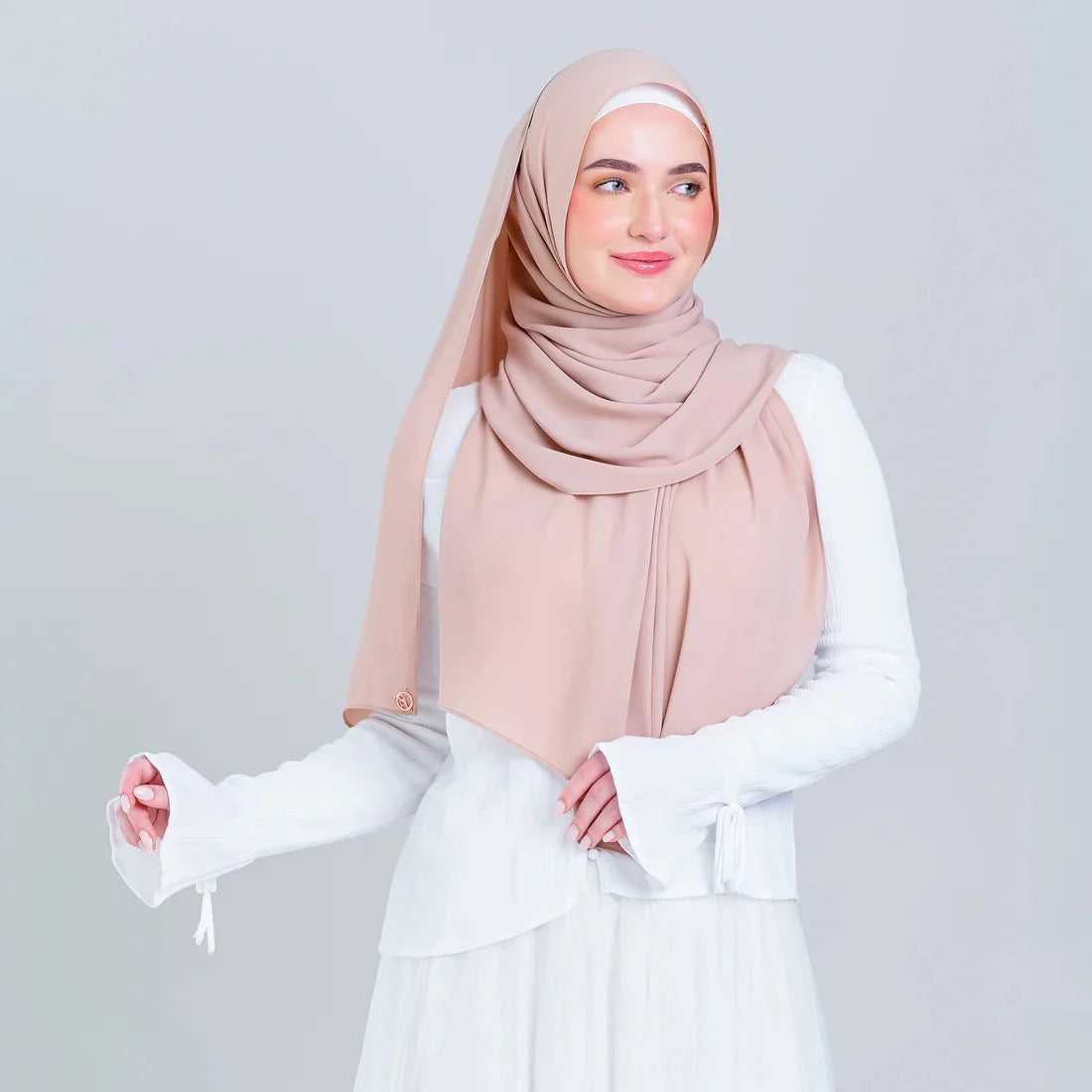 Tag n' Go Max [2M] | Premium Korean Chiffon in Nude