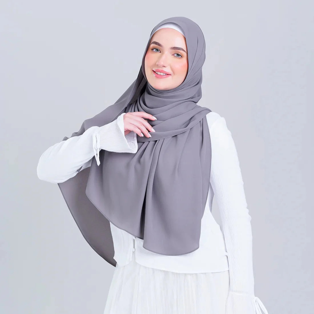 Tag n' Go Max [2M] | Premium Korean Chiffon in Deep Grey