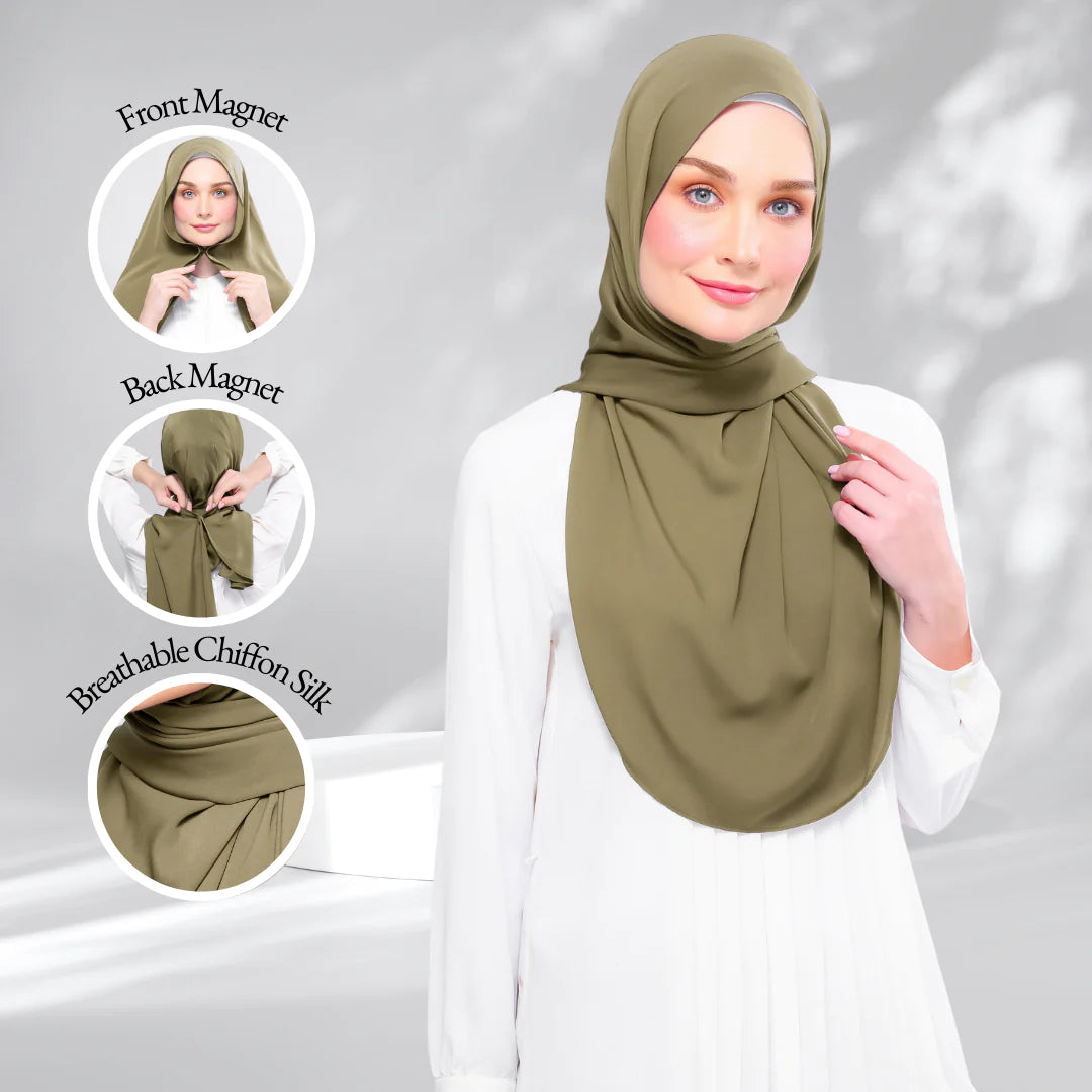 Instant Tag & Go l Chiffon Silk in Olive