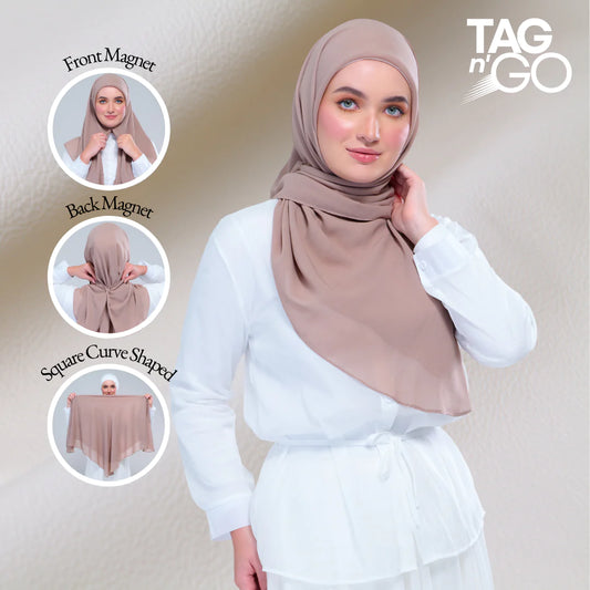 Instant Square Tag & Go l Cotton Voile in Deep Chai