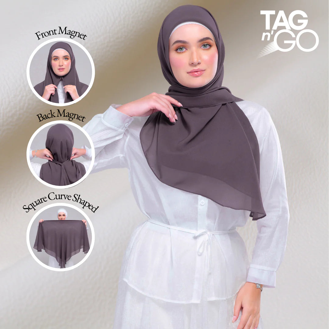 Instant Square Tag & Go l Cotton Voile in Dark Taupe