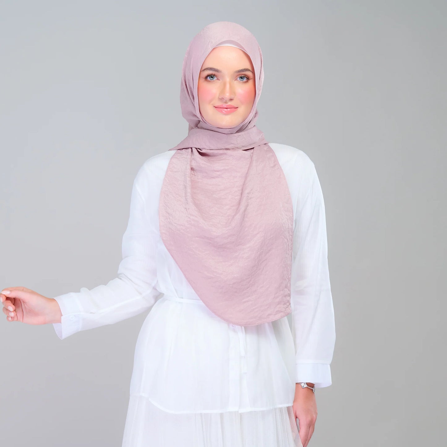 Instant Tag n' Go Shawl | Textured Silk in Soft Pink