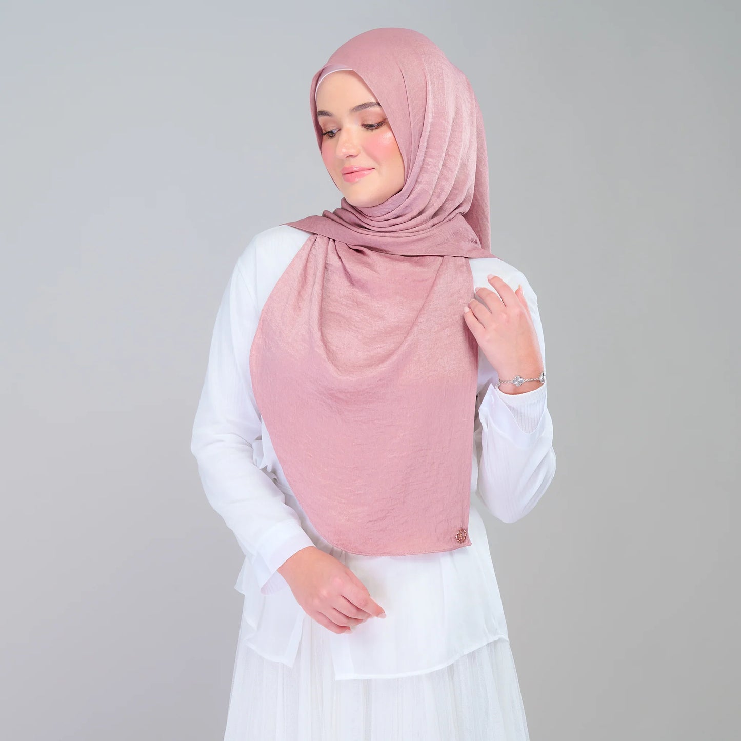 Instant Tag n' Go Shawl | Textured Silk in Blush