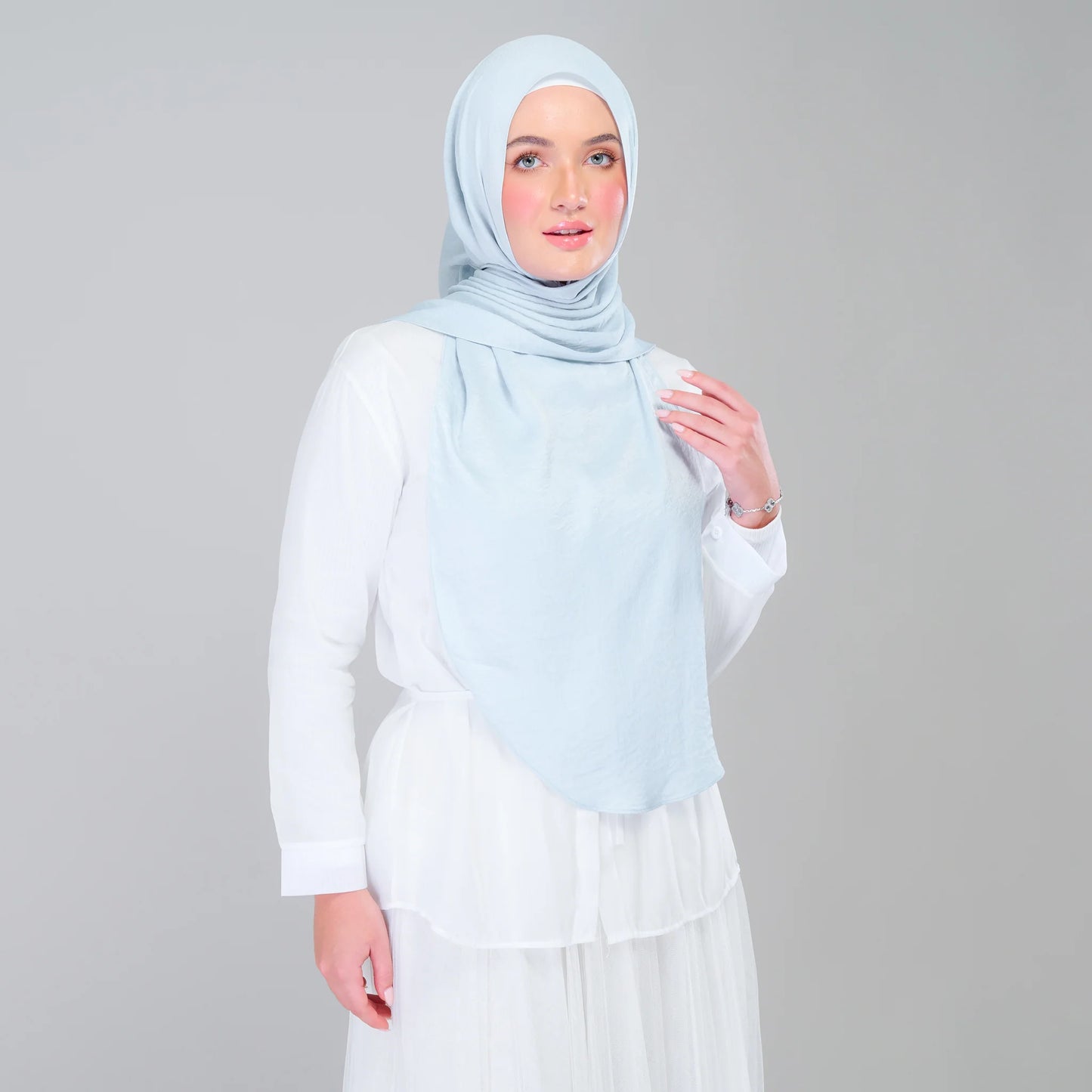 Instant Tag n' Go Shawl | Textured Silk in Soft Blue