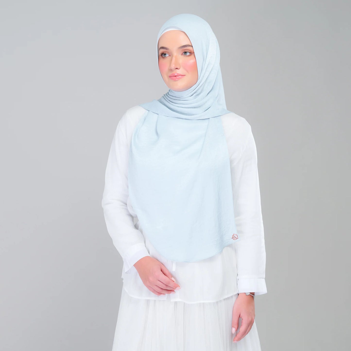 Instant Tag n' Go Shawl | Textured Silk in Soft Blue