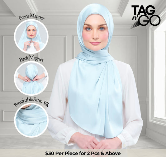 Instant Tag & Go | Satin Silk in Mint Blue