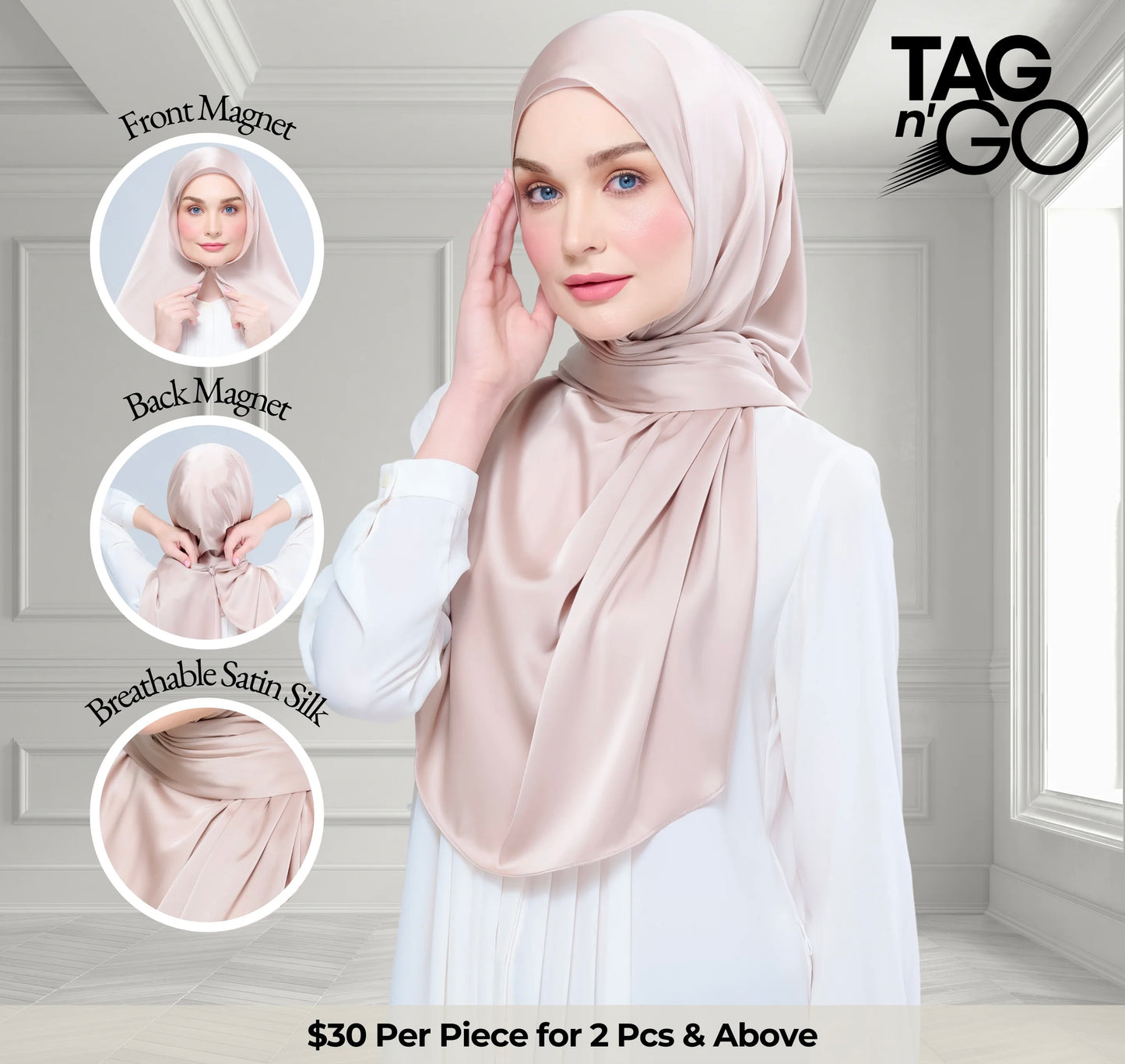 Instant Tag & Go | Satin Silk in Linen Taupe