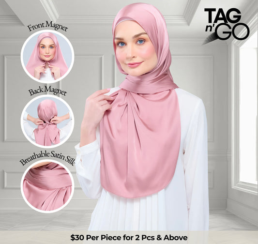 Instant Tag & Go | Satin Silk in Dusty Pink