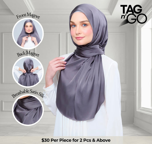 Instant Tag & Go | Satin Silk in Deep Grey