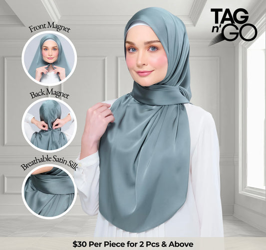 Instant Tag & Go | Satin Silk in Sea Green